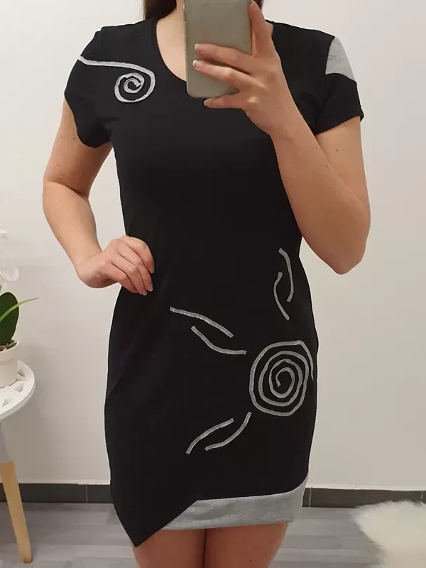 TUNIKA KELI ČRNA S SIVO