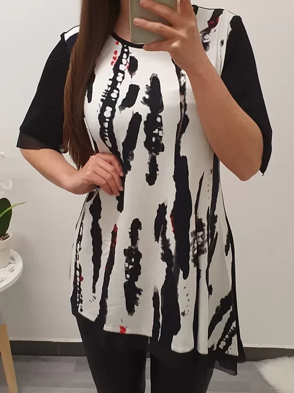 TUNIKA MEI ČRNO-BELA