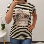 MAJICA FLOWER ČRTASTA