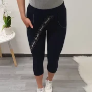 TEMNO MODRE ŠPORTNE HLAČE PIKA SIVA