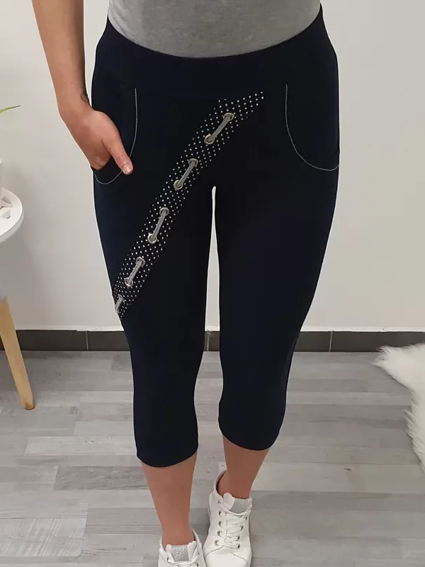 TEMNO MODRE ŠPORTNE HLAČE PIKA SIVA