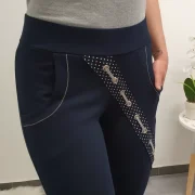 TEMNO MODRE ŠPORTNE HLAČE PIKA SIVA - slika 2