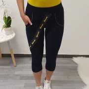 TEMNO MODRE ŠPORTNE HLAČE PIKA RUMENA