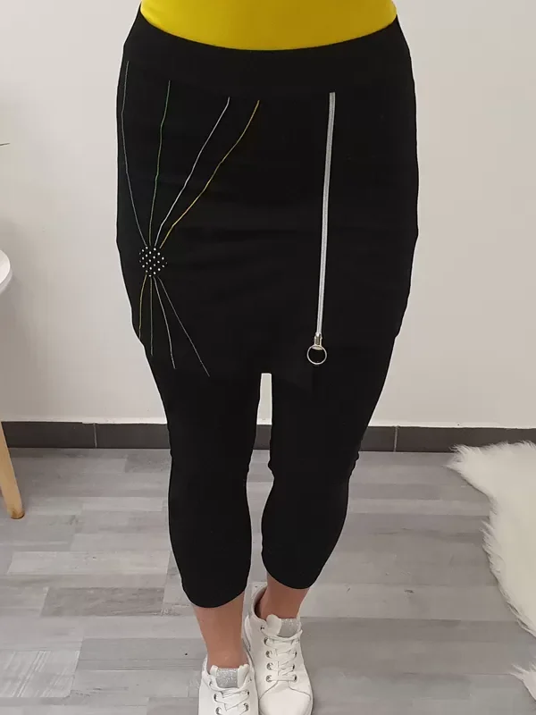 ČRNE HLAČE JANINA 7/8 RUMENA