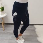 TEMNO MODRE HLAČE NINA 7/8 Z BELO