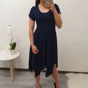 OBLEKA NAOMI TEMNO MODRA