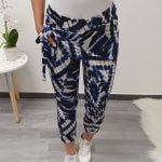 HLAČE NA PREKLOP MODRE