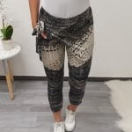 HLAČE NA PREKLOP BEŽ VZOREC