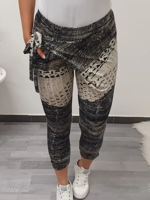 HLAČE NA PREKLOP BEŽ VZOREC