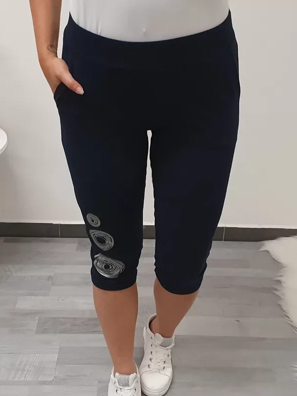 3/4 HLAČE POLONA TEMNO MODRA