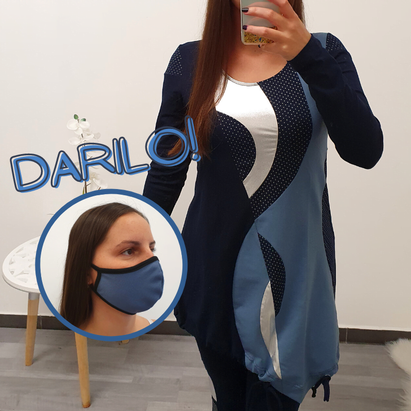 DARILO MASKA MODRA TUNIKA ELLENA TEMNO MODRA - slika 1