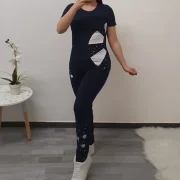 MAJICA LORENA TEMNO MODRA-BELA - slika 3