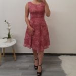 ELEGANTNA OBLEKA ROZA CVETICE