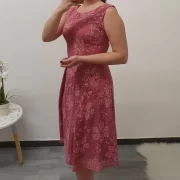 ELEGANTNA OBLEKA ROZA CVETICE - slika 3