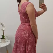 ELEGANTNA OBLEKA ROZA CVETICE - slika 4