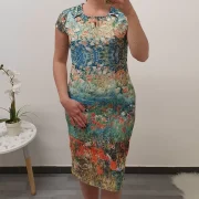 ELEGANTNA OBLEKA PISANA ZELENA - slika 3