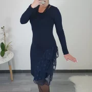 OBLEKA SISI TEMNO MODRA