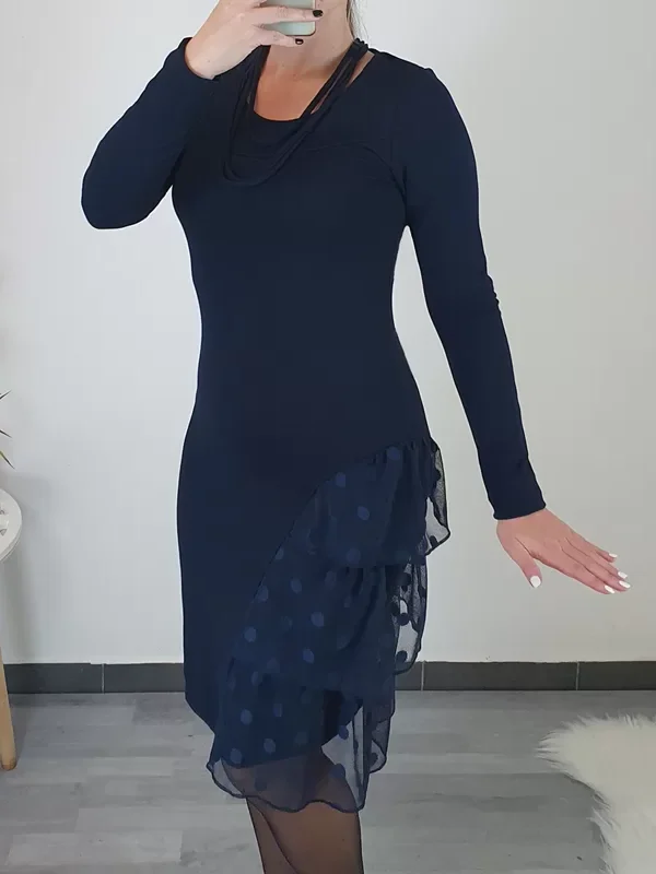 OBLEKA SISI TEMNO MODRA