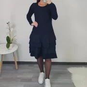 OBLEKA SUZI TEMNO MODRA PIKA - slika 3