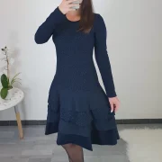 OBLEKA SUZI TEMNO MODRA PIKA - slika 2