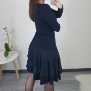 OBLEKA SUZI TEMNO MODRA PIKA - slika 4