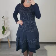 OBLEKA SUZI TEMNO MODRA ČRTA - slika 2