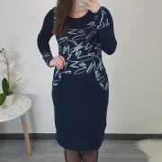 OBLEKA ENA TEMNO MODRA - slika 2