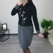 OBLEKA LARA SIVA - slika 2