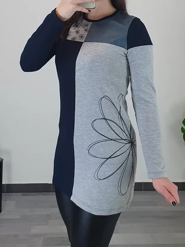 TUNIKA ROSA TEMNO MODRA - SIVA