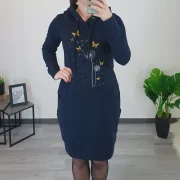 OBLEKA LARA TEMNO MODRA - slika 2