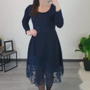OBLEKA DEJANA TEMNO MODRA - slika 2