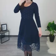 OBLEKA DEJANA TEMNO MODRA - slika 3