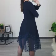 OBLEKA DEJANA TEMNO MODRA - slika 4