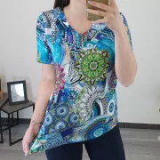 MAJICA ANGA VZOREC MODRA - slika 2