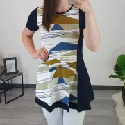 TUNIKA BELA TEMNO MODRA ČRTE - slika 2