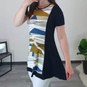 TUNIKA BELA TEMNO MODRA ČRTE