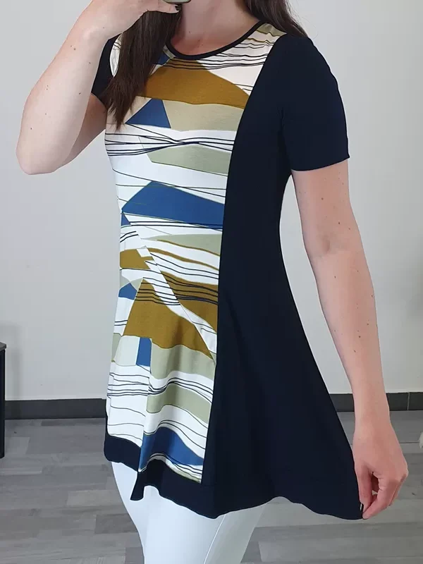 TUNIKA BELA TEMNO MODRA ČRTE