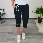 3/4 HLAČE OLGA ČRNO-BELA