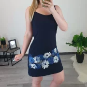 OBLEKA BIBA TEMNO MODRA