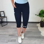 ŠPORTNE HLAČE TIJA 3/4 TEMNO MODRE