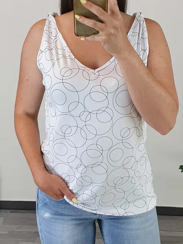 MAJICA BREZ ROKAV PINA BELA