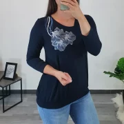 MAJICA MANI TEMNO MODRA