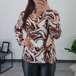 BLUZA 51941 RJAVA
