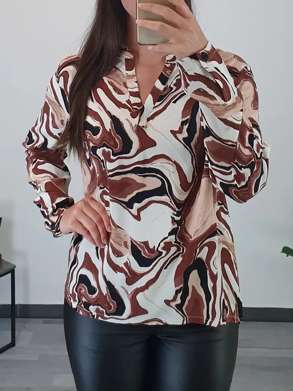 BLUZA 51941 RJAVA