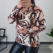 BLUZA 51941 RJAVA - slika 2