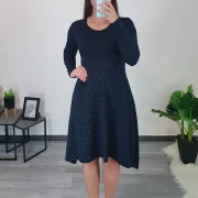 OBLEKA KAIRA TEMNO MODRA - slika 4