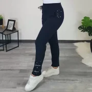 ŠPORTNE HLAČE PIKICA TEMNO MODRE