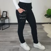 ŠPORTNE HLAČE PIKICA ČRNE