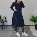 OBLEKA REJA TEMNO MODRA