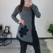 TUNIKA LIZA SIVO-ČRNA